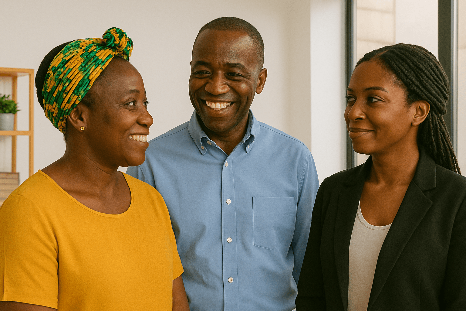 Friendly loan officers supporting customers